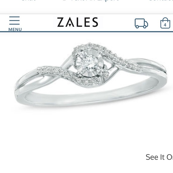 Zales Diamond Accent Woven Promise Ring in 10K White Gold Size 9 - Picture 1 of 3